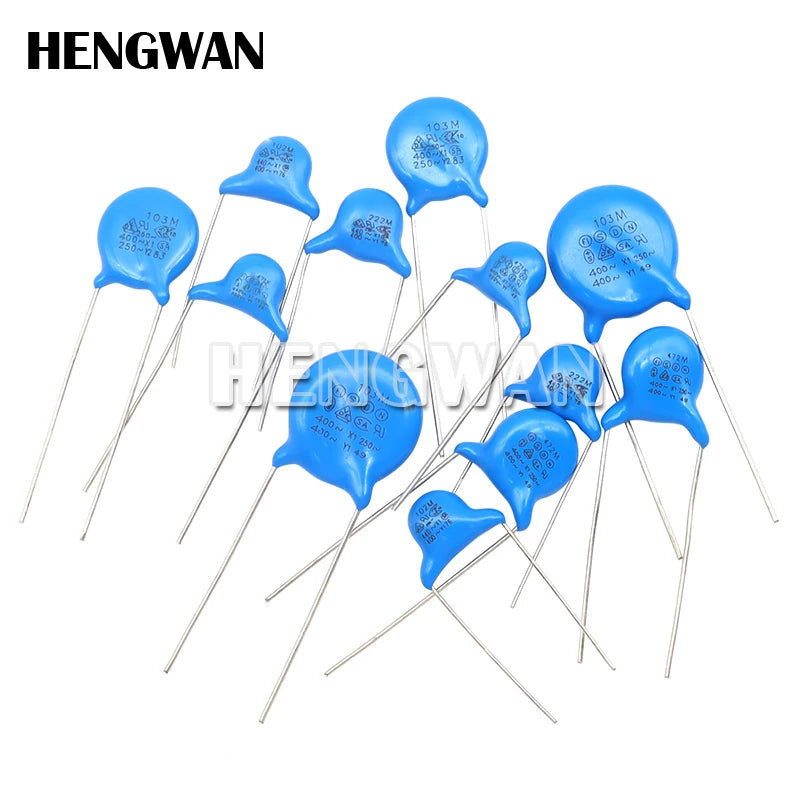 20pcs Safety Y Capacitor 470PF 1000PF 1NF 2.2NF 4.7NF 10NF 0.001UF 0.0022UF 0.0047UF 470P 250VAC 400VAC 102M 103M 471M 222M 472M