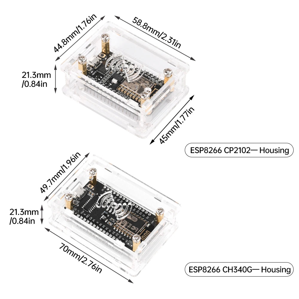 NodeMcu Lua ESP8266 CP2102 CH340G Iot Development Board Transparent Acrylic Protective Shell