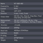 WitMotion WTVB01-485 IPX8 Vibration Sensor 3axis (XYZ) Modbus Vibration Analyzer Displacement(Acceleration +Speed+Amplitude)