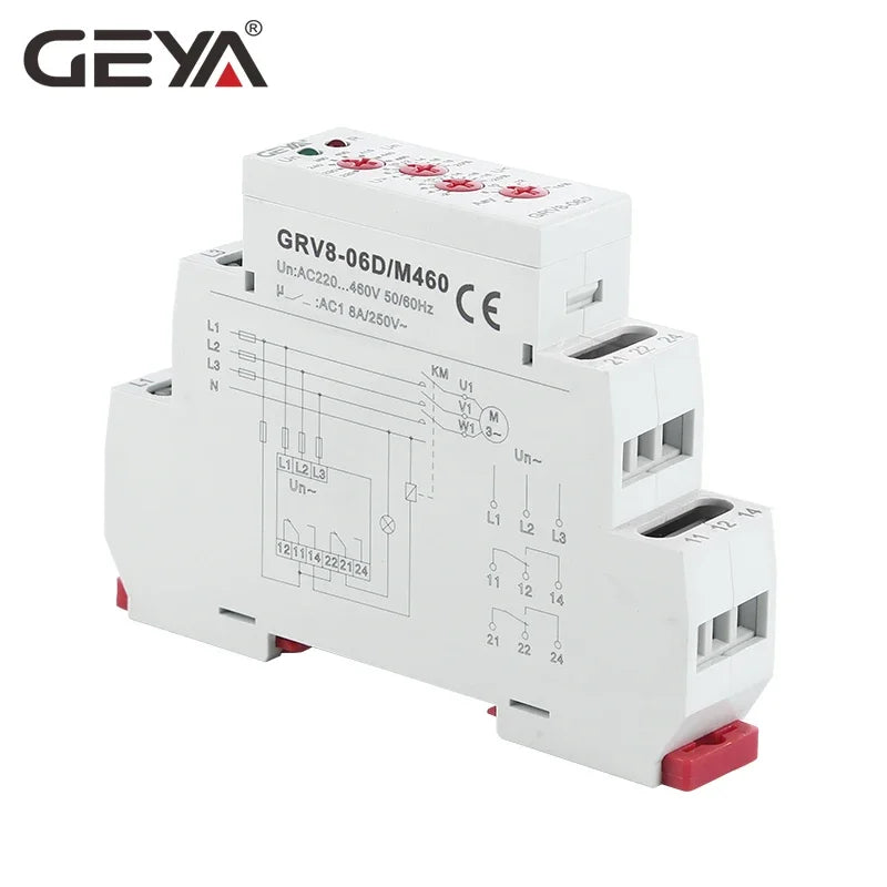 GEYA GRV8-06 Voltage Control Relay with 6 Function Adjustable Voltage Asymmetry Delay Time Phase Protection Relay