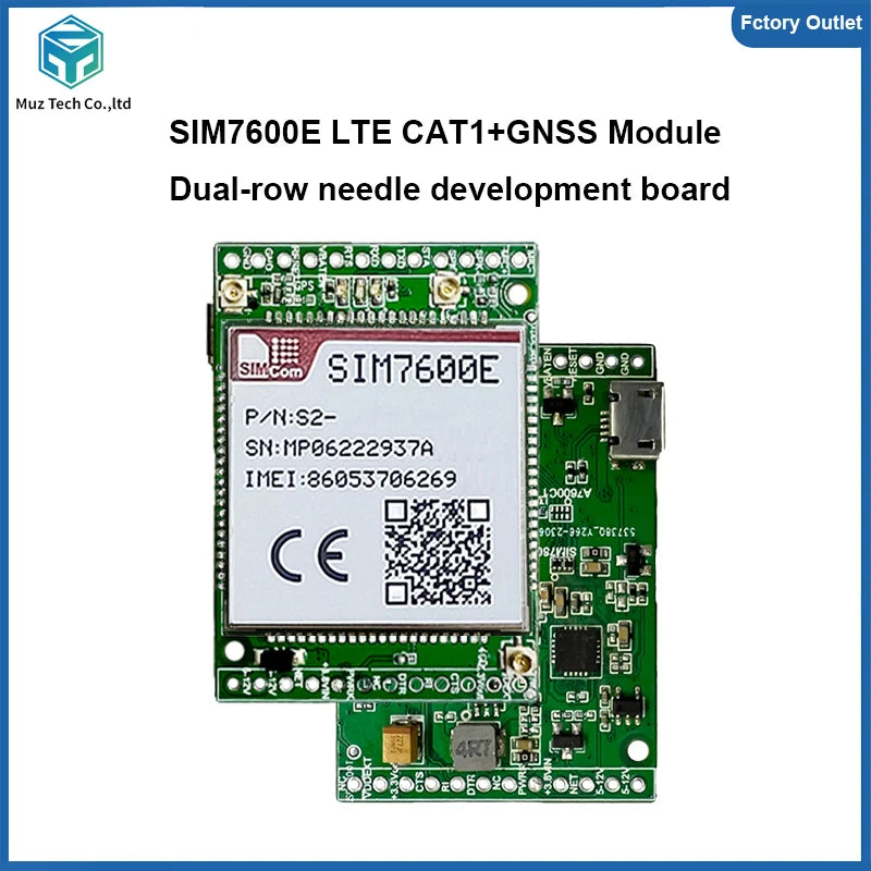 SIM7600E Double-row Needle Core Board 4G LTE CAT1+GNSS Module Development Kit with Antenna for Europe/Middle East/Africa