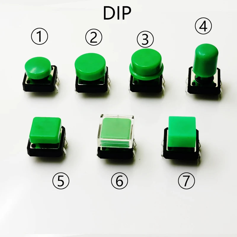 10 Sets Momentary Tactile Button 4PIN SMT/DIP 12X12mm H=9.8/9/16.8mm With Cap Tact Switch Push Button Switch Micro Key Button