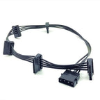 High Quality 1 Pcs Practical Durable PC Server 4 Pins IDE Molex 1 to 5 SATA Power Cable Adapter Splitter Cables Black 55cm