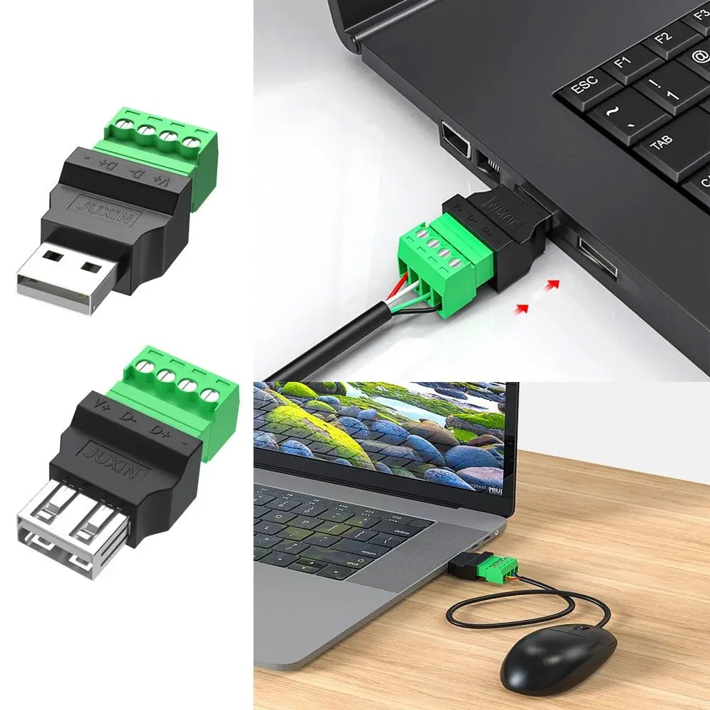 USB 2.0 USB Connector Avoid Welding Plugs Type A Adapter Connector Jack USB Turn Terminal 4 pin Type-A 4-pin Male/Female Plug