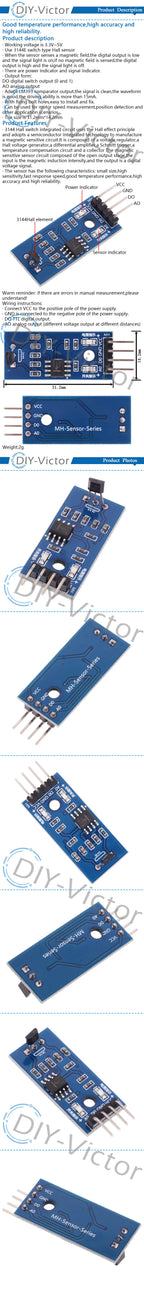 1/5/10PCS Smart Electronics 4pin Linear Magnetic Hall Switches Speed Counting Sensor Module for Arduino diy Starter Kit