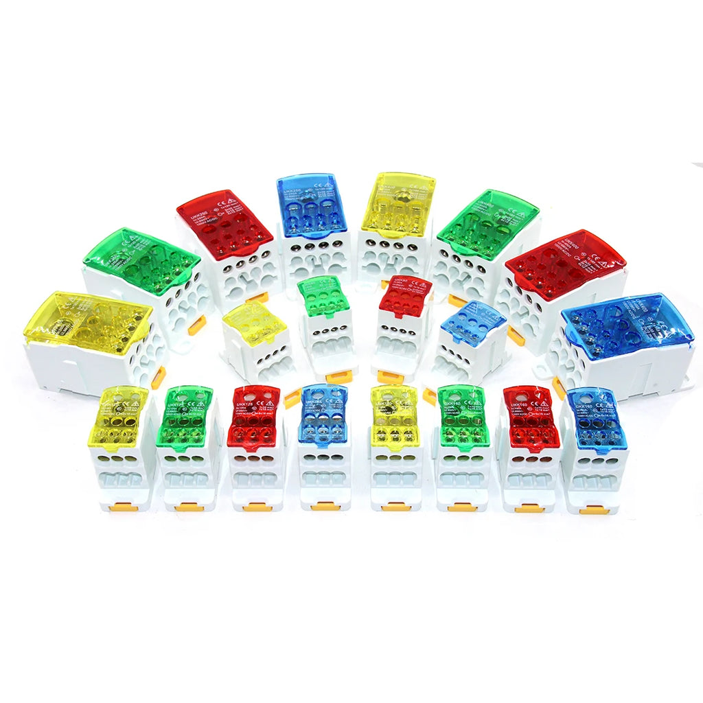 Din Rail Terminal Block Distribution Power Wire Electrical Connector Electric Split Junction Box UKK80A/125A/160A/250A/400A/500A