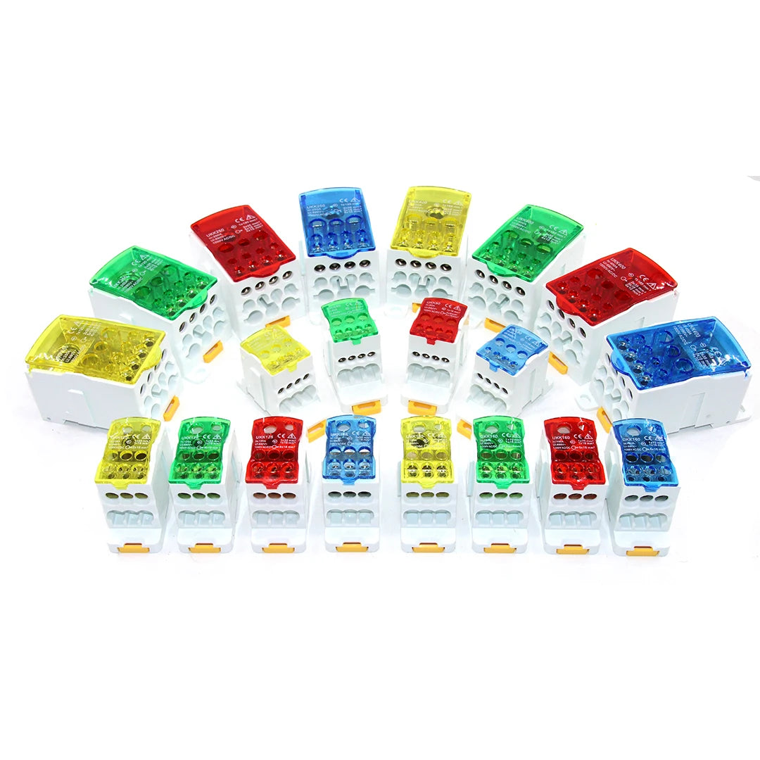 Din Rail Terminal Block Distribution Power Wire Electrical Connector Electric Split Junction Box UKK80A/125A/160A/250A/400A/500A