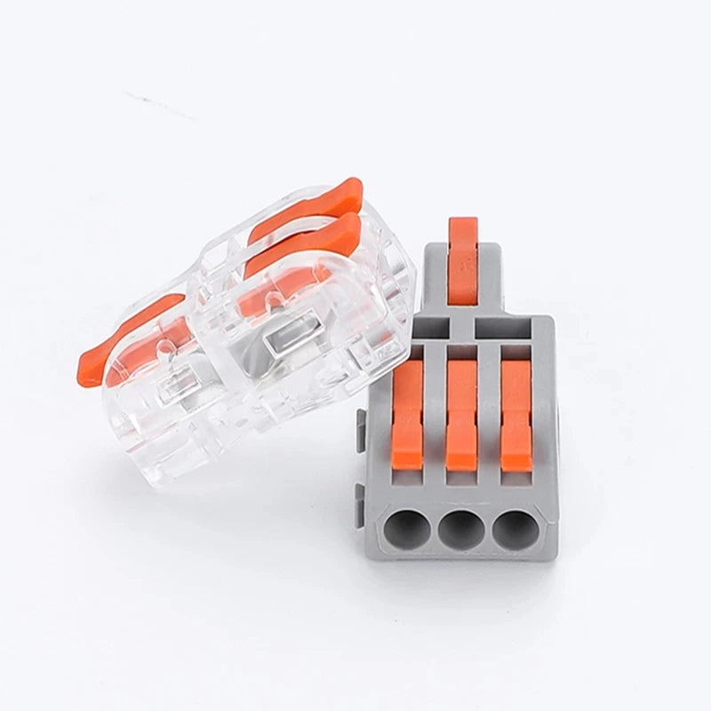 Fast Universal Compact Conductor Junction Box Spring Splice Terminal Block Push-in Wire Connector Cable Splitter 1 in 3/4 out