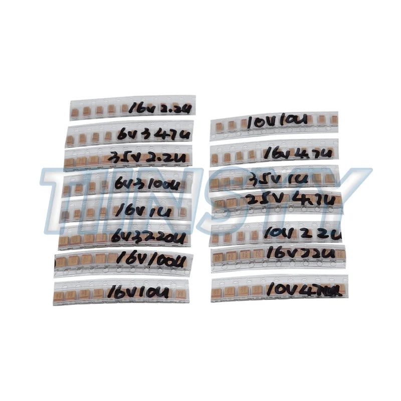 150PCS SMD Tantalum Capacitor Assortment Kit 1uf-220uf A/B Case Tantalum Capacitors Set 1UF 2.2UF 4.7UF 10UF 47UF Capacitors