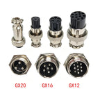 5Set  GX12 GX16 GX20 2 3 4 5 6 7 8 9 10 12 14 15 Pin Docking Aviation Plug Socket Waterproof Circular Connector