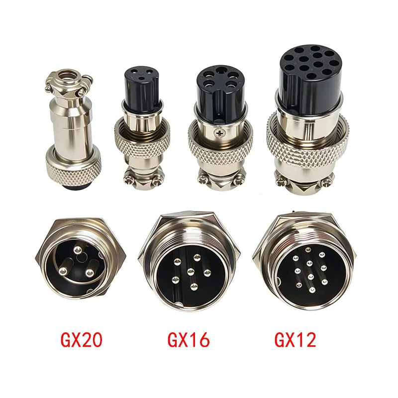 5Set  GX12 GX16 GX20 2 3 4 5 6 7 8 9 10 12 14 15 Pin Docking Aviation Plug Socket Waterproof Circular Connector