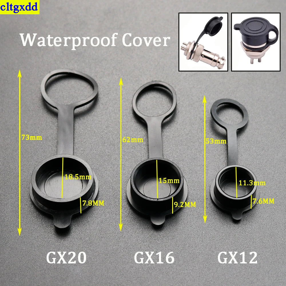 Cltgxdd 1-5piece GX12 GX16 GX20 Aviation Circular Socket Waterproof and Dustproof Cap Welding Cable Connector Rubber Protective