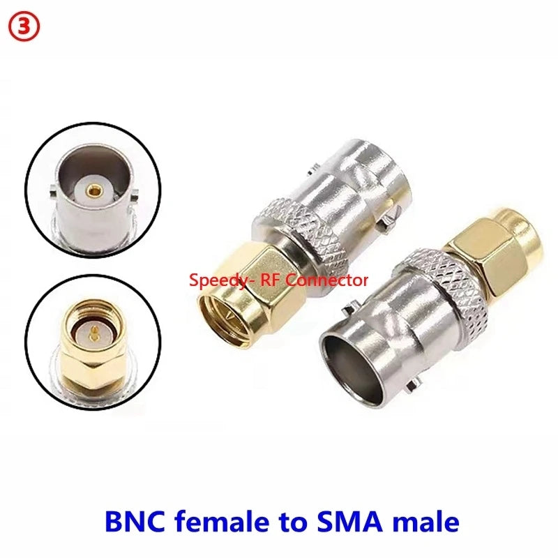 Q9 BNC to SMA Connectors SMA BNC Adapter Male to Female for Antenna/Extension Cable SMA to BNC RF Connector Kits Fast Delivery