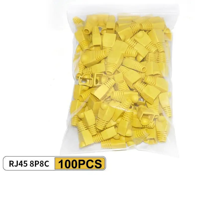 50/100Pcs RJ45 Cable Connector Plug Cover Ethernet Network Cable Connector Plugs Strain Relief Boots - Plastic