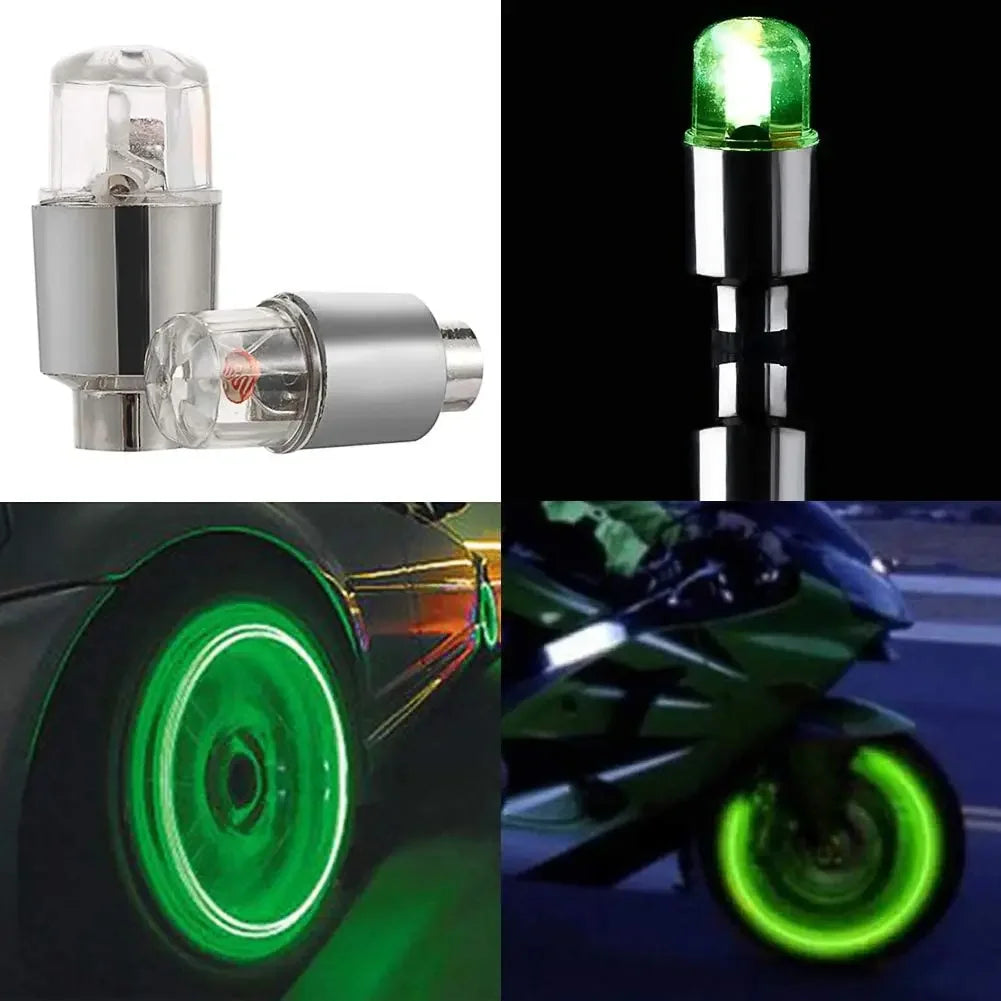 2/4Pcs Car Hub Ambient Light Bicycle LED Tire Lights Universal Car Neon Lamp Valve Cover Lights Tire Colorful Flashing BulbDecor