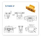 Quick Charge XT60E-F Model Airplane Battery Gold-plated 30A High Current Female Plug Mountable XT60 Connector