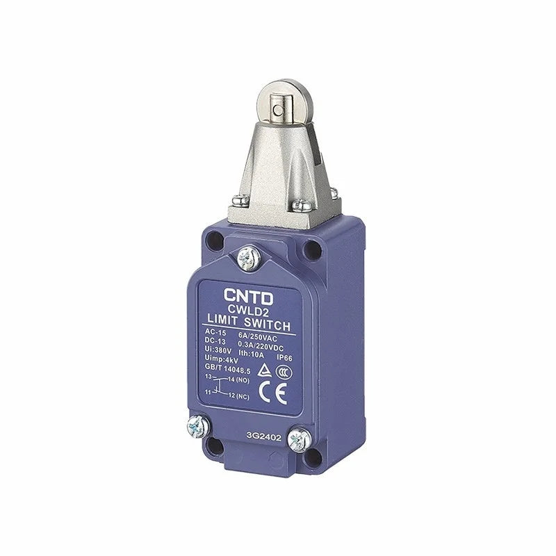 Limit Switch CNTD CWLD2 Roller Plunger Actuator IP66 10A 250VAC 1NO1NC Aluminum Housing Vertical Travel Switch for Machinery Ind