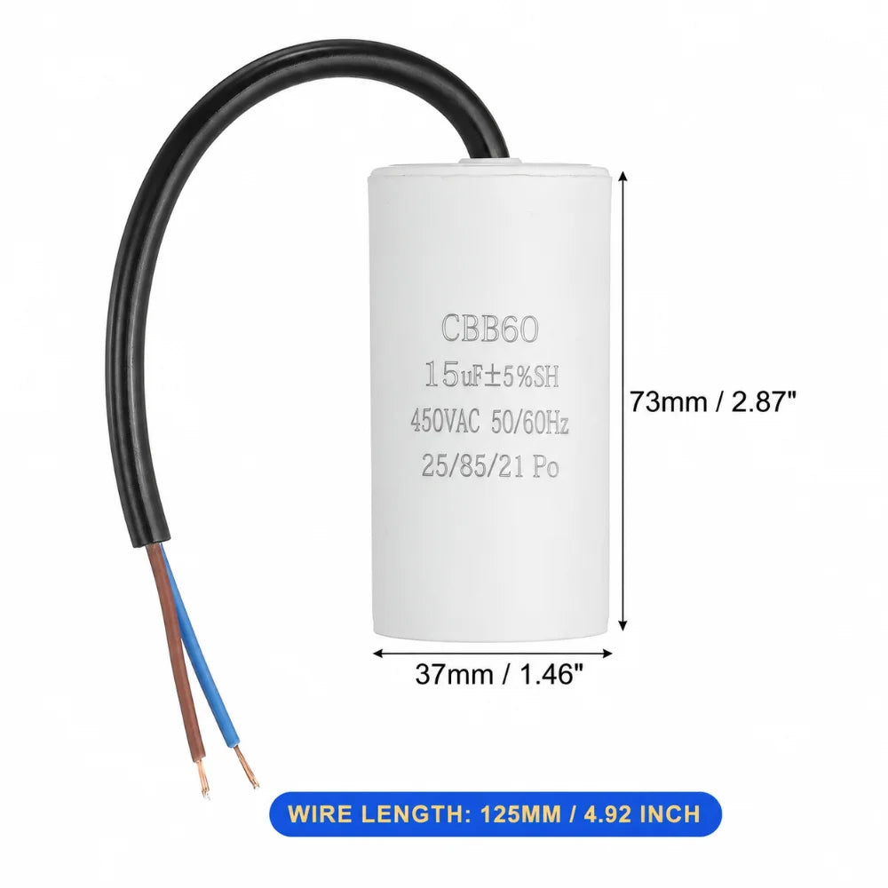 Durable 450V CBB60 Capacitor 50/60Hz 3UF-100UF Start Capacitor Round Motor Run Capacitor