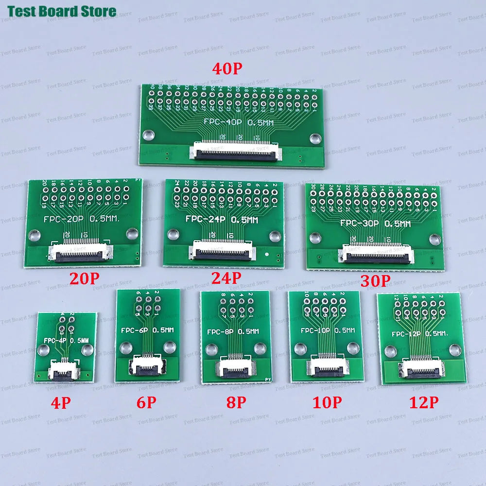 1set FFC/FPC Connector + 0.5mm Pitch 60/120/200mm Length FFC Cable 4P 6P 8P 10P 12P 20P 24P 30P 40PIN