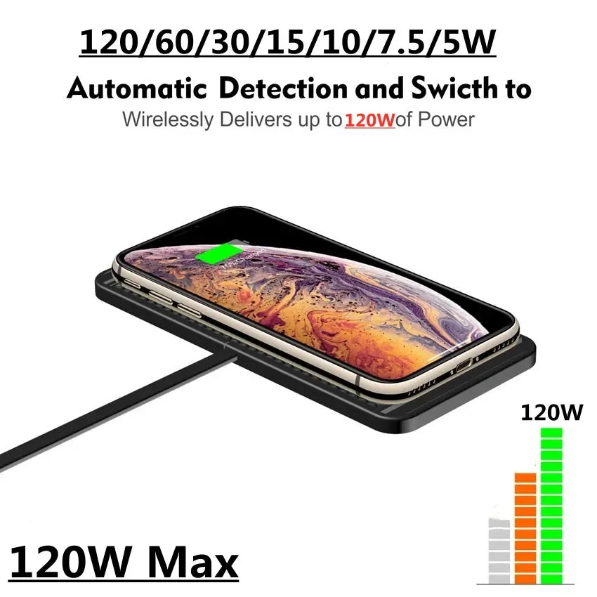 Wireless Charger Car Silicone Pad Stand For iPhone 17 16 14 13 12 Xiaomi Samsung Huawei Mobile Phone Fast Car Wireless Charging