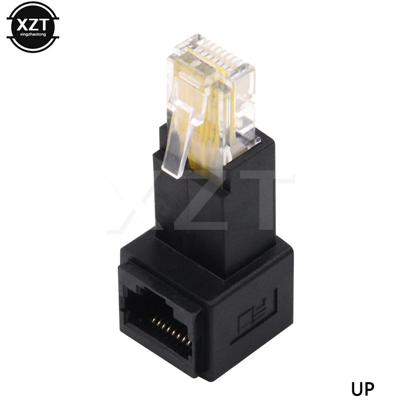 Up Down Left Right Angled 90 Degree 8P8C FTP STP UTP Cat 5e RJ45 Lan Ethernet Network Extension Male to Female