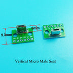 USB 2.0 Micro Male Interface Vertical Male Connector PCB Converter Adapter Board 180 Degree Vertical 5PCS Squareness