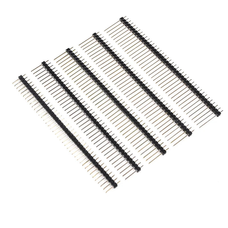10Pcs 2.54mm Pin Header Single Row Straight Copper Needle Gold Plating 1 * 40Pin 1X40P Length 11.4/13/15/17/19/ 21/23/25/30/40mm