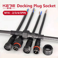 5/20Pcs M16 Waterproof 2 3 4 5 Pin IP65 Cable Wire Plug for LED Strips Male and Female Jack 22mm Nut Connector 20CM OD 6mm