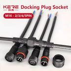 5/20Pcs M16 Waterproof 2 3 4 5 Pin IP65 Cable Wire Plug for LED Strips Male and Female Jack 22mm Nut Connector 20CM OD 6mm