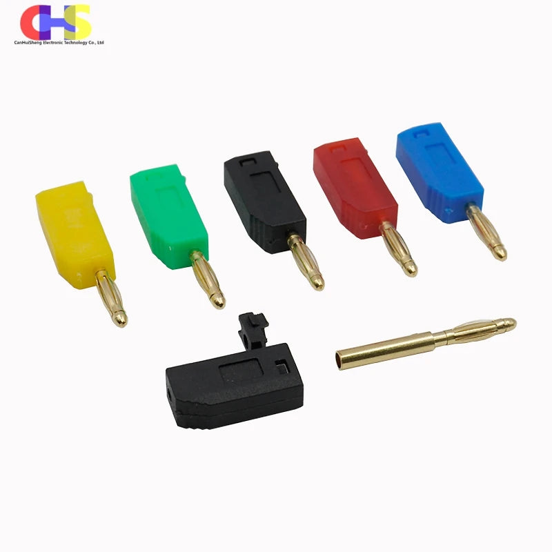 5pcs 2mm Banana Jack Plug Socket Stacked Male Female Insulated Terminal Block For Experimental Panel Testing Line Welded