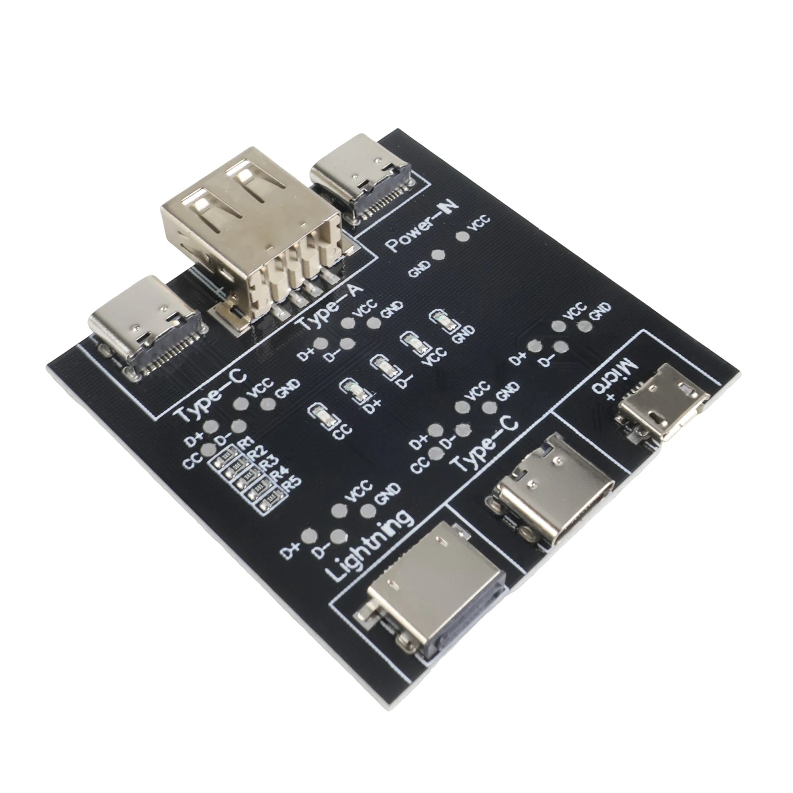 DT3 Data Cable Detection Board Type-C USB Tester for Micro USB Lightning Cable Short Circuit On/Off Diagnose Tool LED Indicator
