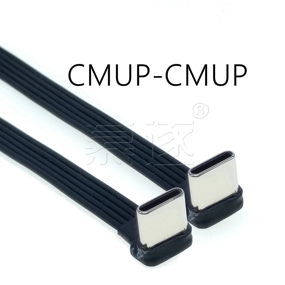 5CM 10CM 30CM USB 2.0 Type-C Flat Cable Extension FPC Cable USB 2.0 USB-C 90° Up/Down Angled Plug 5CM-1M