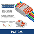10/100Pcs Lever Wire Connectors, Compact Splicing Wire Connector, 2 3 5 Way Electrical Connectors, for Quick Connect 28-12 AWG
