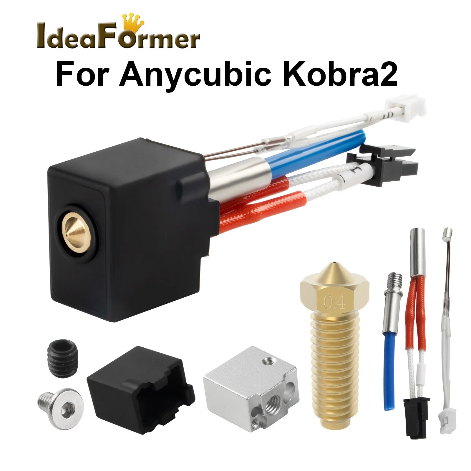 For Anycubic Kobra 2 Hotend Kit 24V 60W Heater Cartridge Thermistor 0.4mm Print Hot End For Kobra2/Kobra2 Plus/ Kobra2 Pro