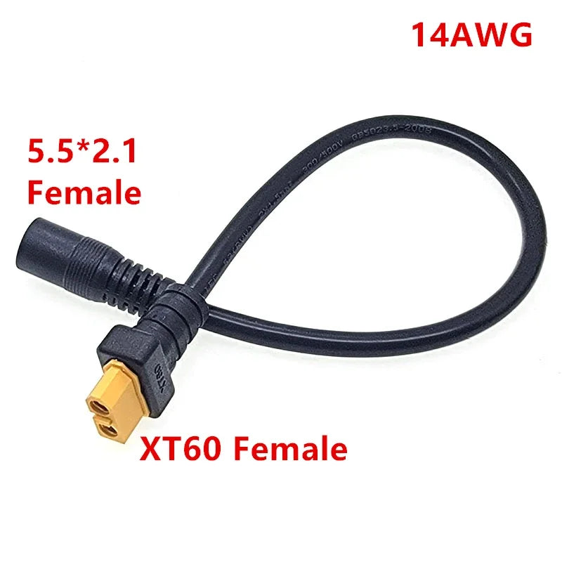 XT60 Plug Male Female to DC 5.5*2.1mm 5.5*2.5mm Connector Battery Adapter Cable 5521 5525 Wire for RC Battery Charge Connector