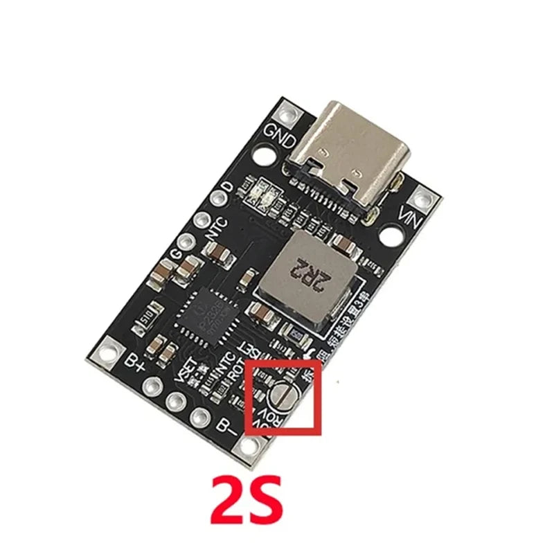 Type-C USB 2S 3S Lithium Battery Charger Module 15W with Balance Support QC Fast Charge 8.4V 12.6V 1.5A Boost Converter