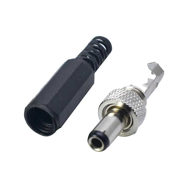 2-10PCS 5.5MMx2.1MM/2.5mm Screw Locking DC Power Connector Female Plug & Metal Panel Mount Socket Locable Secure Standard Plug