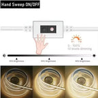 1-5M 5V USB LED Cabinet Light 320LEDs/M LED COB Strip Light Touch Sensor Dimmable Flexible Tape for DIY Backlight Decor Lighting
