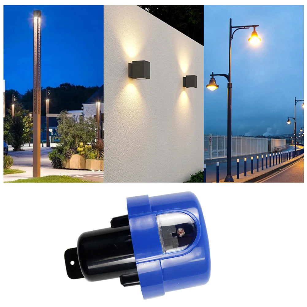 Outdoor Photocell Switch Featuring IP65 Protection Twist Lock Interface and 1000W Load Capacity for Lighting Control
