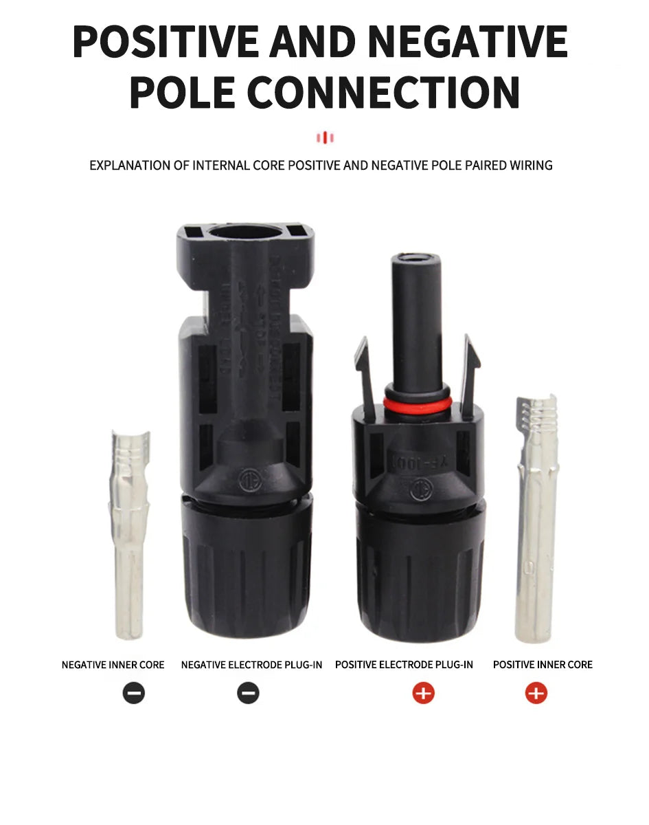 400/200/100/40/20/10 Pcs Photovoltaic Solar Connector Kit 1000V 30A Panel Solor Connectors for PV/MC Cable 2.5/4/6mm2