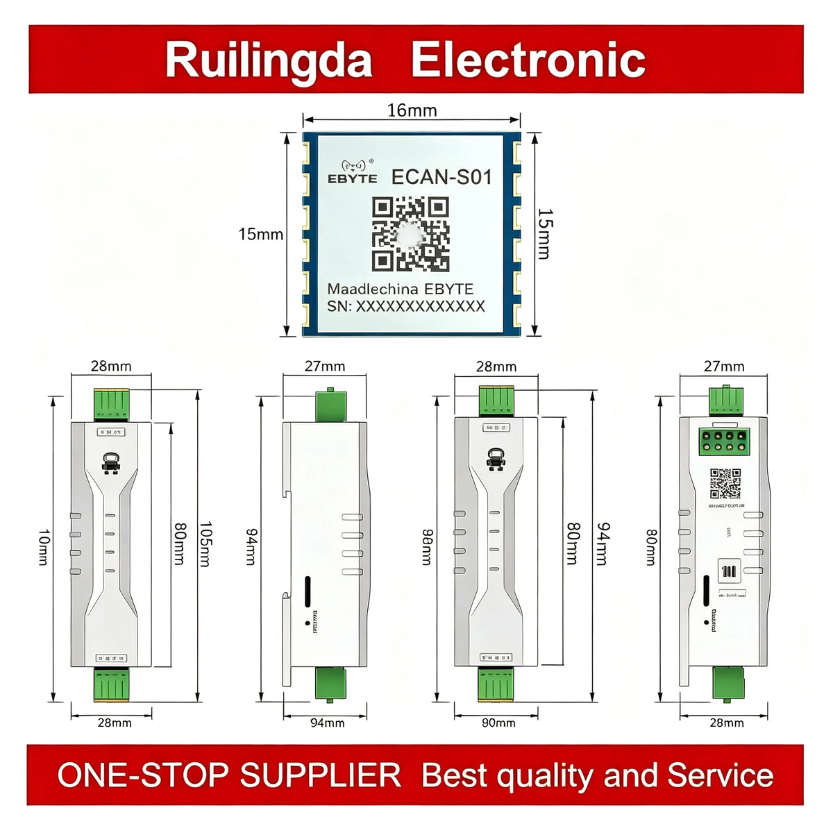ECAN-101 ECAN-401 CAN Protocol Converter CAN to RS485 ECAN Series Modbus TCP UDP