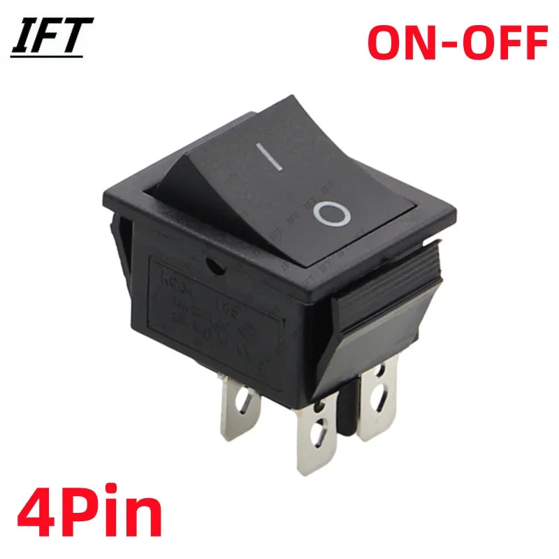 1PCS KCD4 Black Rocker Switch Power Switchs ON-OFF-ON 2/3 Position 4/6 Pins The arrow is Reset/Latch 16A 250VAC/ 20A 125VAC