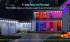 150ft Smart Permanent Outdoor Lights 90LED RGB String Lights IP67 Waterproof Eaves Light with Alexa & Google for Halloween Decor