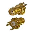 1pcs Connector SMA RP SMA  Male Plug & Female Jack Solder PCB & PCB edge Clip Mount Wire RF Coaxial Converter Brass FJP-810