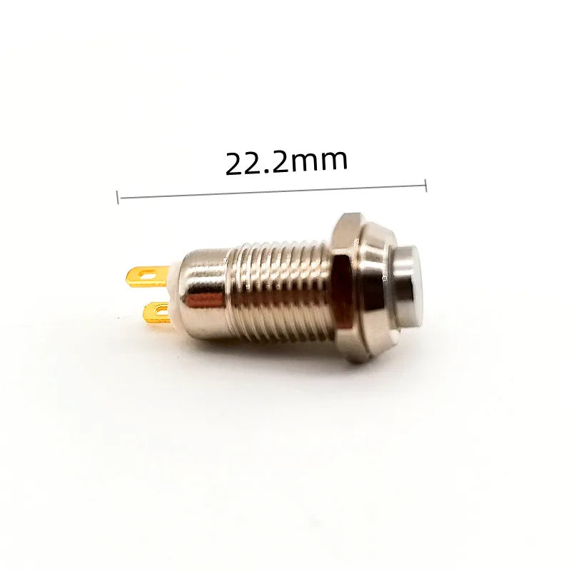 8mm 10mm Metal Button Switch 2-pin Self-locking/locking Self Resetting/instantaneous Waterproof IP67 1NO Mini Button Switch