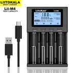 LiitoKala Lii-M4 M4S 18650 LCD Display Smart Charger Test Capacity Suitable For 3.7V 26650 18350 21700 18500 1.2V AA AAA 4 Slots