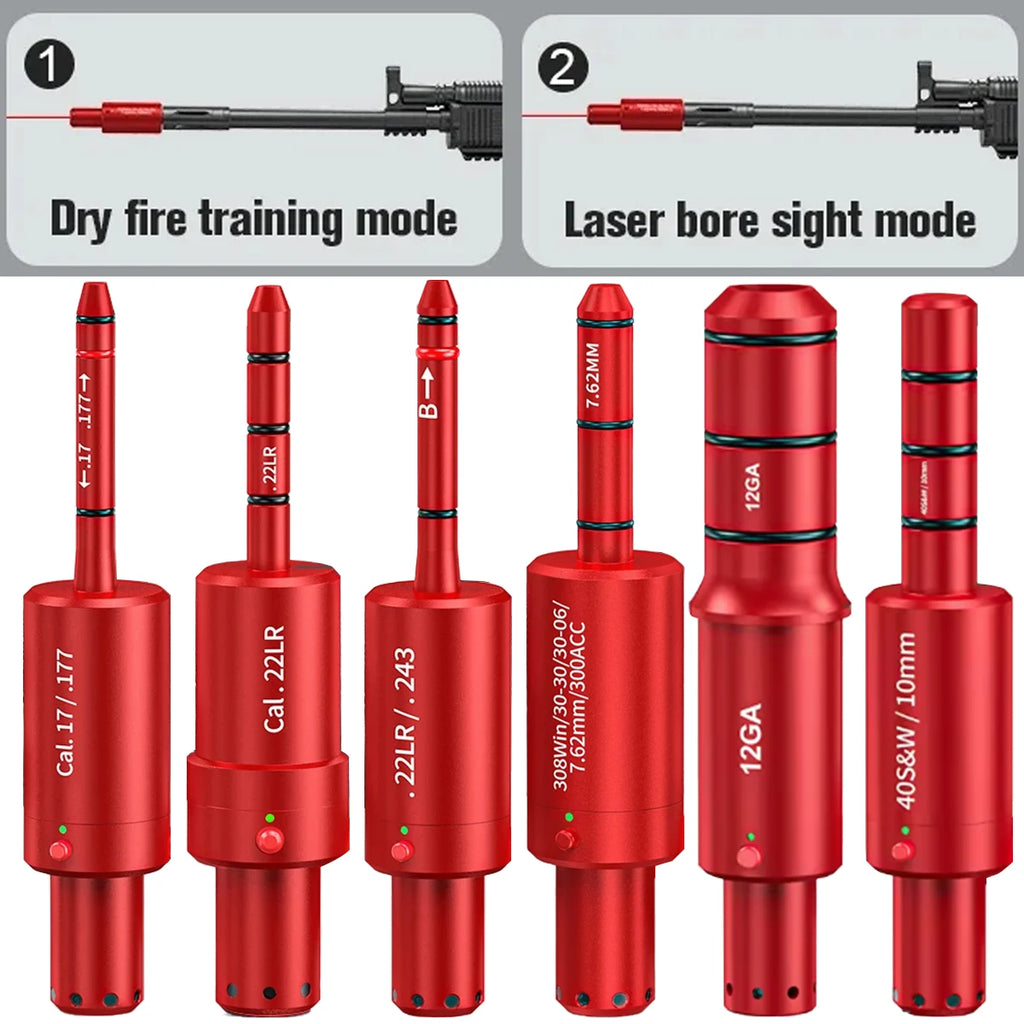 9mm 38SPL 22LR 12GA CAL177 7mm 6.5mm Training Bullet Bore Sight Voice Controlled Laser Dual-purpose for Training and Calibration