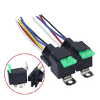 6PCS 30A 4 Pin 5 Pin Copper Terminal Auto Relay DC 12V 24V Fused On/Off Car Motor Relay with Holder Socket On/Off Fused Relay