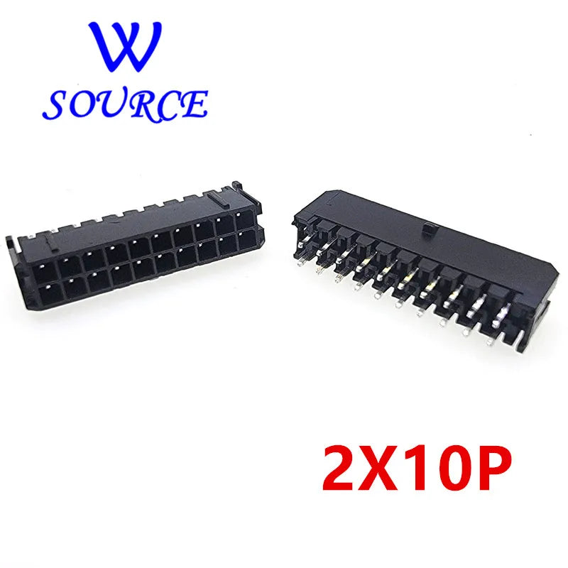 10Pcs Molex 3.0mm Plug-in Needle Holder Straight needle Connector 2*1/2/3/4/5/6/7/8/9/10/11/12P MX3.0mm Double Row Connector