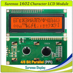 Surenoo 1602 16X2 162 5V 4-Bit 8-Bit Parallel Character LCD Module Display Screen Panel LCM STN Yellow Green Blue White Sky Blue